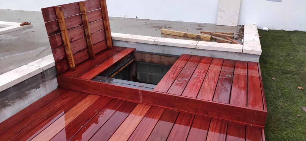 Terrasse paddouk piscine tulle